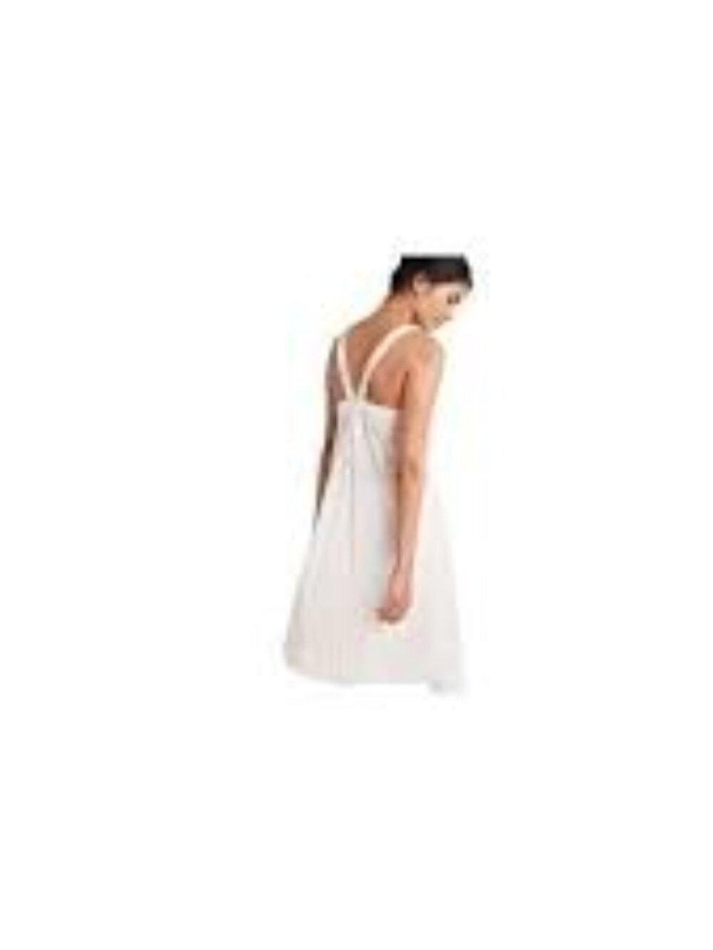 Anthropologie Gauzy Cotton Swiss Dot Tank Top Slits Sides Tunic Dress White NWT - Picture 5 of 9